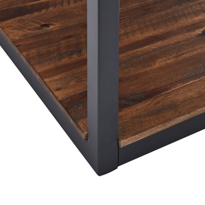 Claremont Rustic Square Wood & Metal End Table with Storage