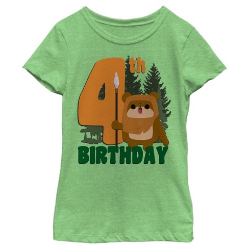 Girl's Star Wars Ewok 4th Birthday T-Shirt - image 1 of 4