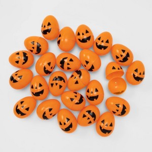 24ct Orange Fillable Eggs for Halloween Egg Hunt - Hyde and EEK! Boutique™: Indoor Party Decor, 2.33" Height - 1 of 3