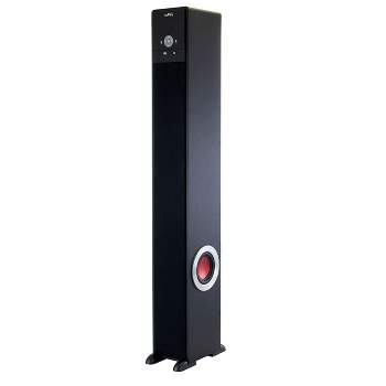 Bluetooth Powered 90 Watt Tower Speaker in Black with Subwoofer and Optical Input