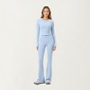 Anna-Kaci Active Women's High Waist Flare Leg Pants with Foldover Waistband and Stretch Performance Fabric - 2 of 4