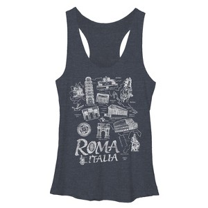 Women's Lost Gods Map of Italy Racerback Tank Top - 1 of 3