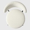 WestinTrends Alexandria Mid-Century Modern Upholstered Faux Shearling Round Dining Chairs - 4 of 4
