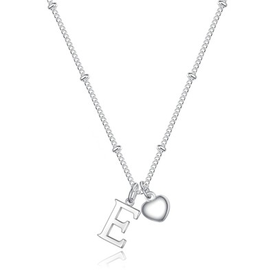 Turandoss Heart Initial Necklaces for Girls - Teen Girl Gifts Dainty Heart Pendant Silver Initial Necklaces for Women Jewelry