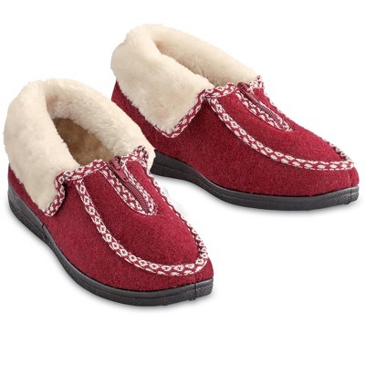 Collections Etc Zip Front Plush Slippers