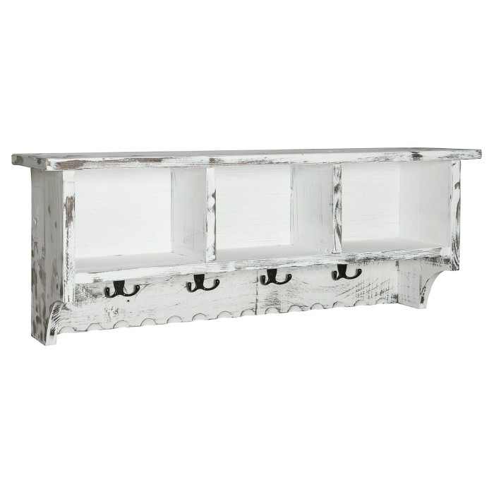 36" Wall Mounted Coat Rack Hardwood White Alaterre Furniture® Target