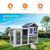 LAOTIES Large Outdoor Wooden Rabbit Hutch,Bunny Cage with Waterproof Roof,No-Leak Pull-Out Trays,Nesting Box,Expandable Small Animal House - 4 of 4