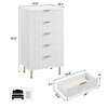 Fluted 5 Drawer Storage Dresser, Tall Modern Chest with Ample Deep Drawers and Wide Top, Wooden Organizer for Living Room, Hallway - 2 of 4