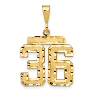 Black Bow Jewelry 14K Yellow Gold, Varsity Collection, Medium D/C Pendant Number 36