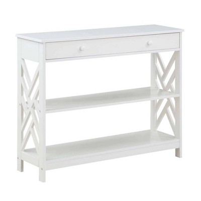 Titan 1 Drawer Console Table With Shelves White - Breighton Home : Target