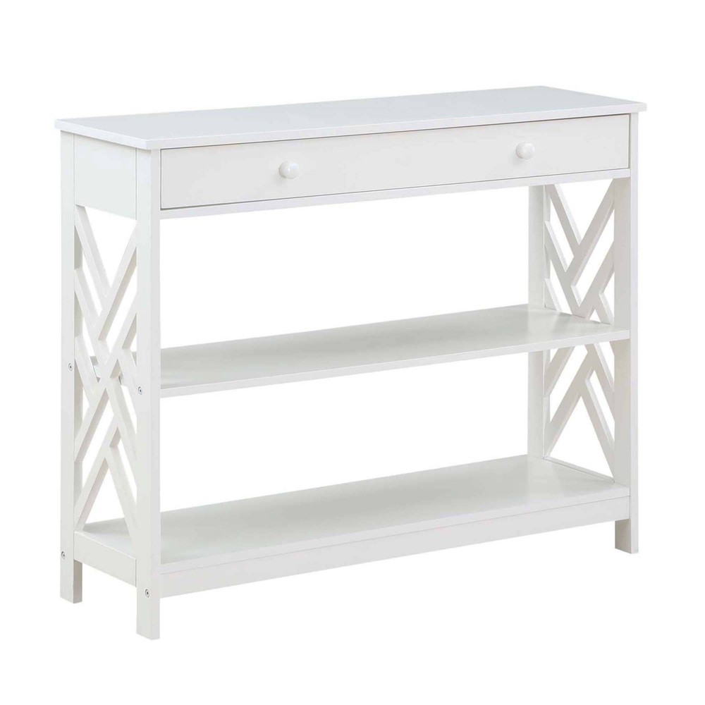 Titan 1 Drawer Console Table with Shelves White - Breighton Home