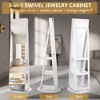 Vlsrka 360° Swivel Free-Standing Jewelry Armoire Cabinet with Mirror - 3 of 4