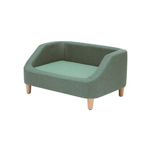 Teamson Pets Bennett Linen Sofa Dog Bed for Pets Up to 66 lbs, Sea Green - 1 of 4