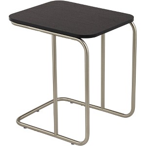 55 Downing Street Thornburg Modern Wood Metal Rectangular Accent Side End Table 20" x 15 1/2" Dark Oak Brushed Nickel Metal Legs for Living Room House - 1 of 4