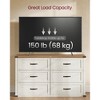 6-Drawer Dresser, 54 Inch Farmhouse Chest of Drawers with Metal Handles, TV Stand for Bedroom Living Room, Rustic White - 4 of 4