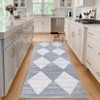 2 x 6 ft Polyester Black Rectangular Laundry Bathroom Kitchen Modern Geometric Diamond Print Machine Washable Runner Rug - 4 of 4