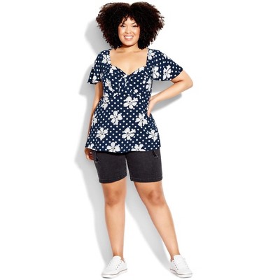 Avenue Women's Plus Size Kata Print Top