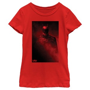 Girl's The Batman Red Shadow Poster T-Shirt - 1 of 4