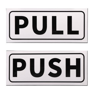 Unique Bargains PVC Self-Adhesive Waterproof Shop Horizontal Push Pull Door Sign 1 Set - 1 of 4
