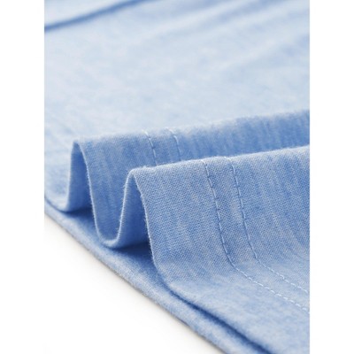 Blue Smocked High Waist Button Midi Dress with Flutter Sleeves