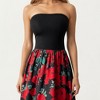Anna-Kaci Women's Strapless Maxi Dress with Fitted Bodice and Floral Print Skirt - 4 of 4