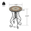 Outdoor Metal Small Side Table, Colorful Patio Drink Table with Iron Legs for Porch, Balcony or Garden – Cuddlewood - 4 of 4