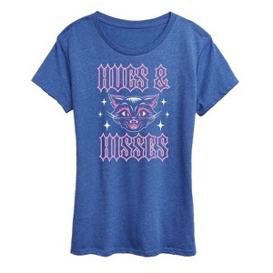 Women's - Instant Message - Valentine's Day Hugs And Hisses Cat Short Sleeve Graphic T-Shirt - 1 of 4