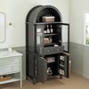 Dexmalle 71"Fluted Arched Pantry Cabinet with Adjustable Shelves and Display Glass Door - 4 of 4