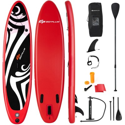 Costway 11' Inflatable Stand Up Paddle Board Surfboard W/Bag Aluminum Paddle Pump