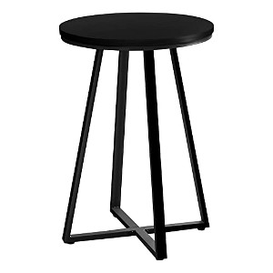 Monarch Specialties Accent Table Side Round End Nightstand Lamp Living Room Bedroom Metal Laminate Black Contemporary Modern - 1 of 4