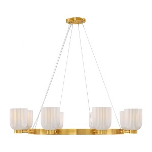 Savoy House Isla Blanca 8 - Light Chandelier in  Warm Brass - 1 of 4