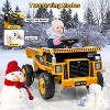 12V Kids Ride On Dump Truck with Remote Control,Ride On Car Toy with Spring Suspension,Music,LED Lights,Yellow - 4 of 4