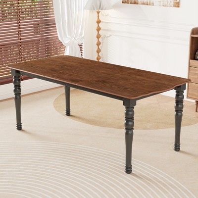 Extendable Dining Table for 4 to 8, Dinette Table Space-Saving Dinner Table Kitchen Table with Removable leaf, Rustic - ModernLuxe