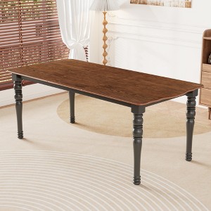 Extendable Dining Table for 4 to 8, Dinette Table Space-Saving Dinner Table Kitchen Table with Removable leaf, Rustic - ModernLuxe - 1 of 4