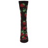 Memoi Women's Strawberry Vines Bamboo Crew Socks Black 9-11 - 2 of 3