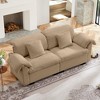 MYINDA Velvet 2 Seater Deep Seat Sofa for Living Room, Fluffy Armrest Pillows and Backrest, Couch With Storage Under Each Seat, Brown - 4 of 4