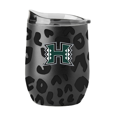 NCAA Hawaii Rainbow Warriors 16oz Black Leopard Stainless Steel Wine Tumbler