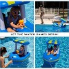 Zone Tech Inflatable Pool Boat Floats for Kids - Toddler Blue Harbor Master Inflatable Boat Pool Float Ride On with Fun Water Toy Squirter - 4 of 4