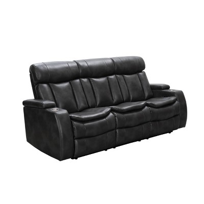 Marlin Leather Power Reclining Transformer Sofa with Power Headrest - Abbyson Living