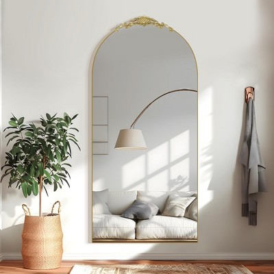Dovelina Vintage Arched Full Length Standing Mirror Vanity Floor ...