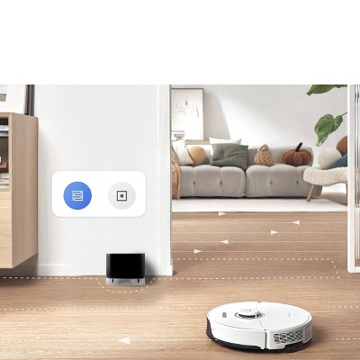 Roborock S8 White Cordless Robot Vacuum and Mop with Smart Mapping