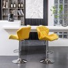 PAGED Velvet Diamond Tufted Bar Stools Swivel Adjustable Height Bar Chairs with Polished Chrome Disk Basee for Kitchen Island, Set of 2 - 2 of 4