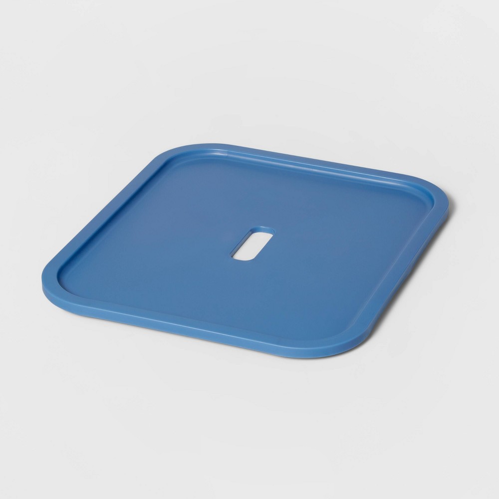 Sliding Storage Bin Lid Matte Plastic Blue - Brightroom™