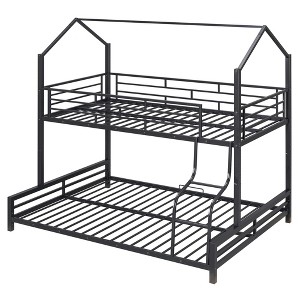 NicBex Twin Over Full Bunk Bed with Guardrail,Twin Loft Bed with Ladder and Converts to 1 Twin Size Bed and Full Size Bed,Bunk Beds for Bedroom - 1 of 4