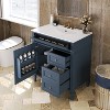SpassWay 30"L White Modern Bathroom Vanity with Top Sink 2 Drawers Tip Out Storage - 2 of 4