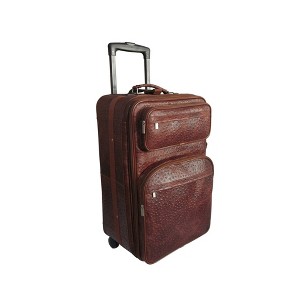 Amerileather 26-Inch Expandable Suitcase with Wheels – Elegant Upright Travel Case in Durable Top Grain Leather - 1 of 4