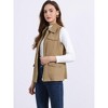 Allegra K Women's Zip-Up Sleeveless Turn Down Collar Cargo Utility Vest with Pockets - 2 of 4