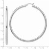 Black Bow Jewelry 3mm x 60mm 14k White Gold Classic Round Hoop Earrings - 4 of 4