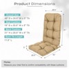 Aoodor Tufted Adirondack Chair Cushion Patio Rocking Chair Cushions Outdoor High Back Cushions with Ties, Water and Fade Resistant (Set of 2) - 3 of 4