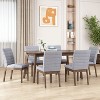 Christopher Knight Home Lancer Mid Century Modern Channel Stitch Dining Chairs (Set of 6), Dark Gray/Walnut - 2 of 4
